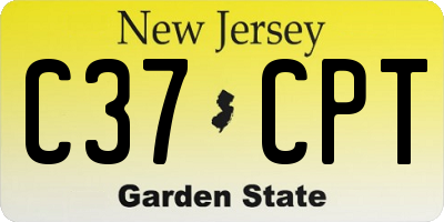NJ license plate C37CPT