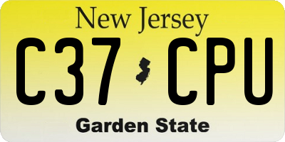 NJ license plate C37CPU
