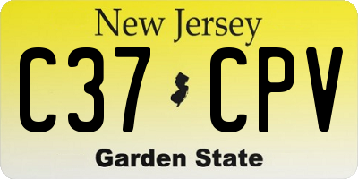 NJ license plate C37CPV