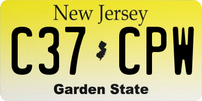 NJ license plate C37CPW