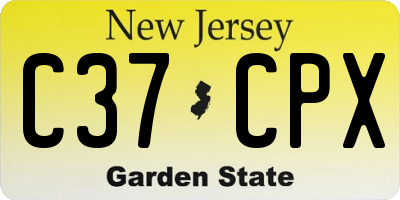 NJ license plate C37CPX