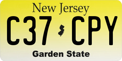 NJ license plate C37CPY