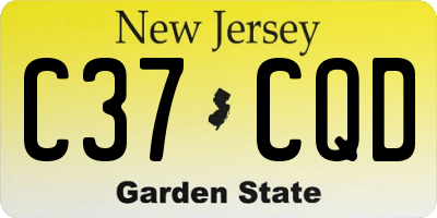 NJ license plate C37CQD