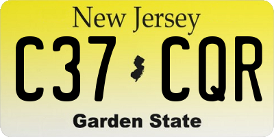 NJ license plate C37CQR