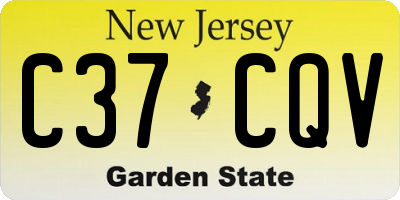 NJ license plate C37CQV