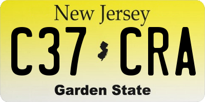 NJ license plate C37CRA