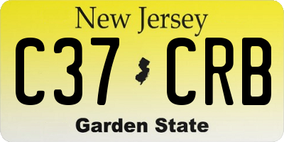 NJ license plate C37CRB