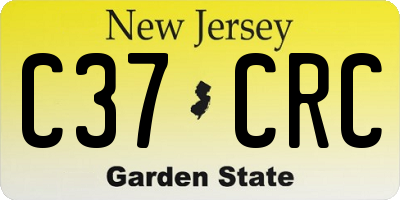 NJ license plate C37CRC