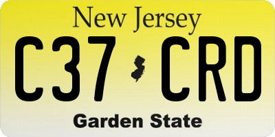 NJ license plate C37CRD