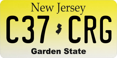 NJ license plate C37CRG