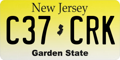NJ license plate C37CRK