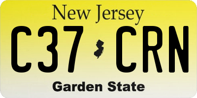 NJ license plate C37CRN