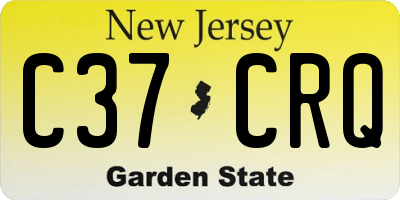 NJ license plate C37CRQ