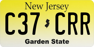 NJ license plate C37CRR