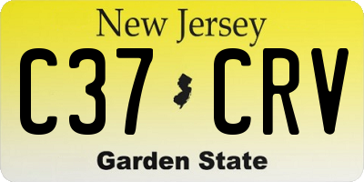 NJ license plate C37CRV