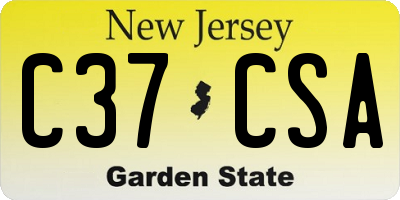 NJ license plate C37CSA