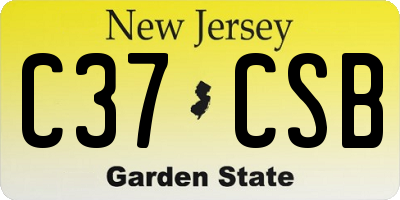 NJ license plate C37CSB