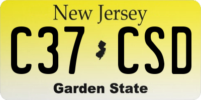 NJ license plate C37CSD