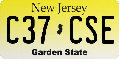 NJ license plate C37CSE