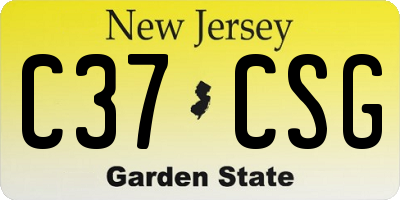 NJ license plate C37CSG