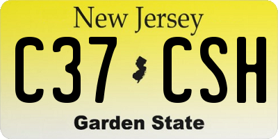 NJ license plate C37CSH