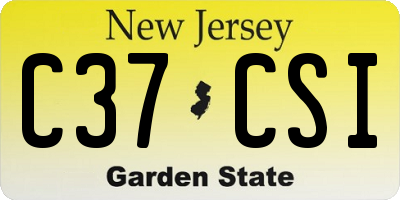 NJ license plate C37CSI