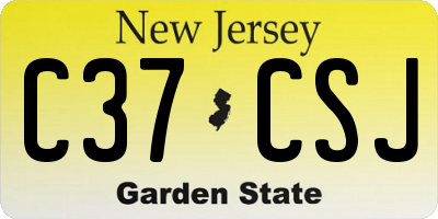 NJ license plate C37CSJ