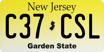 NJ license plate C37CSL