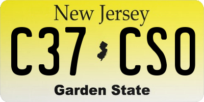 NJ license plate C37CSO