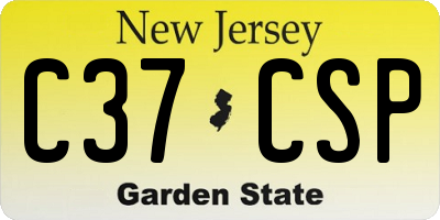 NJ license plate C37CSP