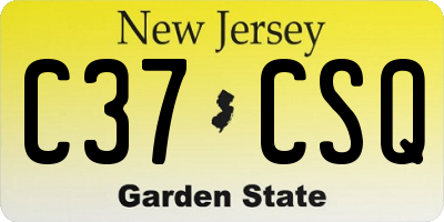 NJ license plate C37CSQ
