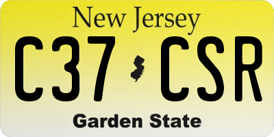 NJ license plate C37CSR