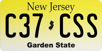 NJ license plate C37CSS
