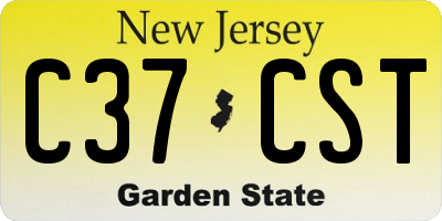 NJ license plate C37CST