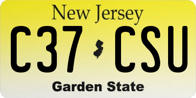 NJ license plate C37CSU