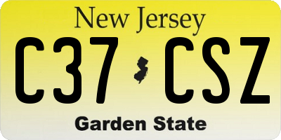 NJ license plate C37CSZ