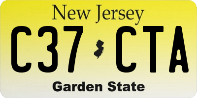 NJ license plate C37CTA