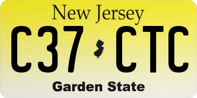 NJ license plate C37CTC