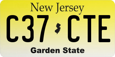 NJ license plate C37CTE