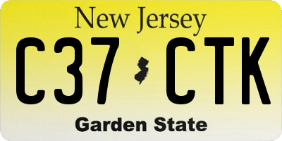 NJ license plate C37CTK