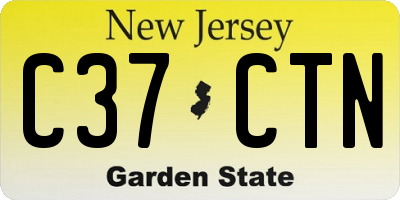 NJ license plate C37CTN