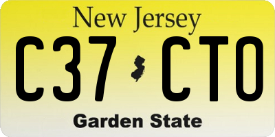 NJ license plate C37CTO