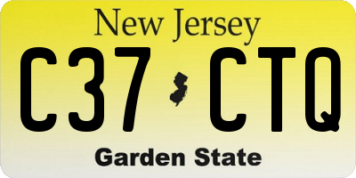NJ license plate C37CTQ