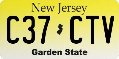 NJ license plate C37CTV