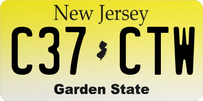 NJ license plate C37CTW