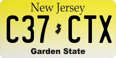 NJ license plate C37CTX