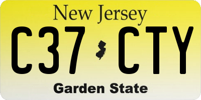NJ license plate C37CTY