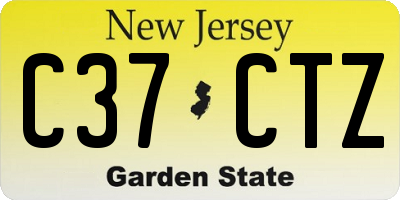NJ license plate C37CTZ