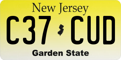 NJ license plate C37CUD