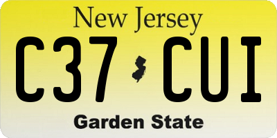 NJ license plate C37CUI
